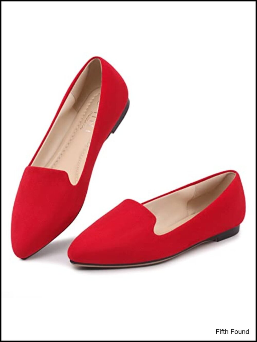 Pointed Toe Suede Flats Memory Foam Slip On Business Casual Work Shoes